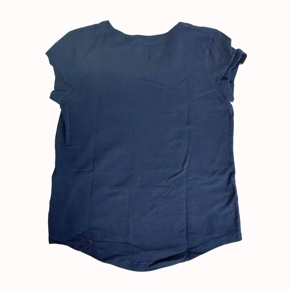 Hanes Girls Navy Blue Peace Sign Pocket T-Shirt Size Small - Picture 2 of 3